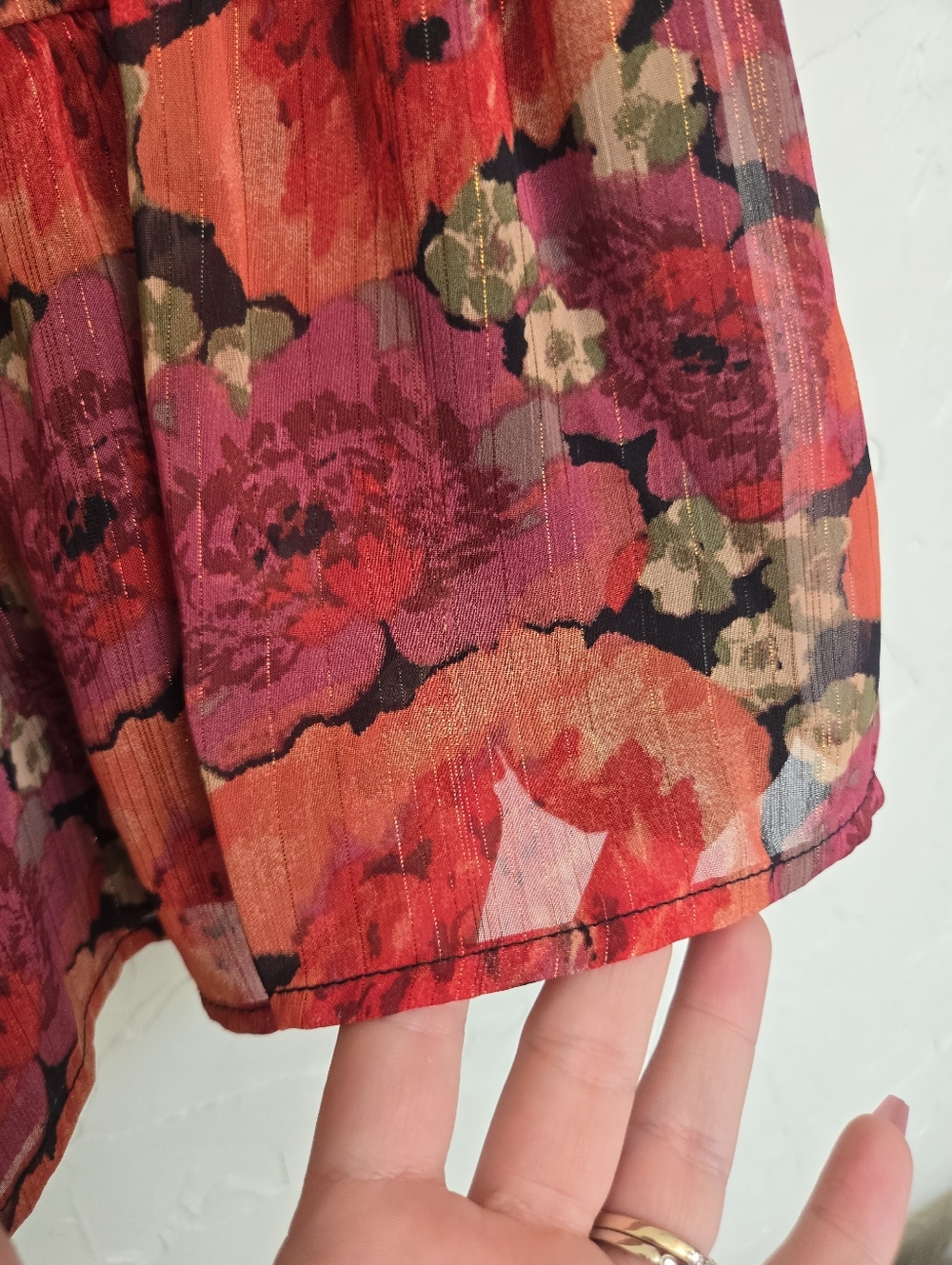 NWT Tuckernuck Pomander Place Floral Red Metallic Kenzo Dress, S - Picture 9 of 13